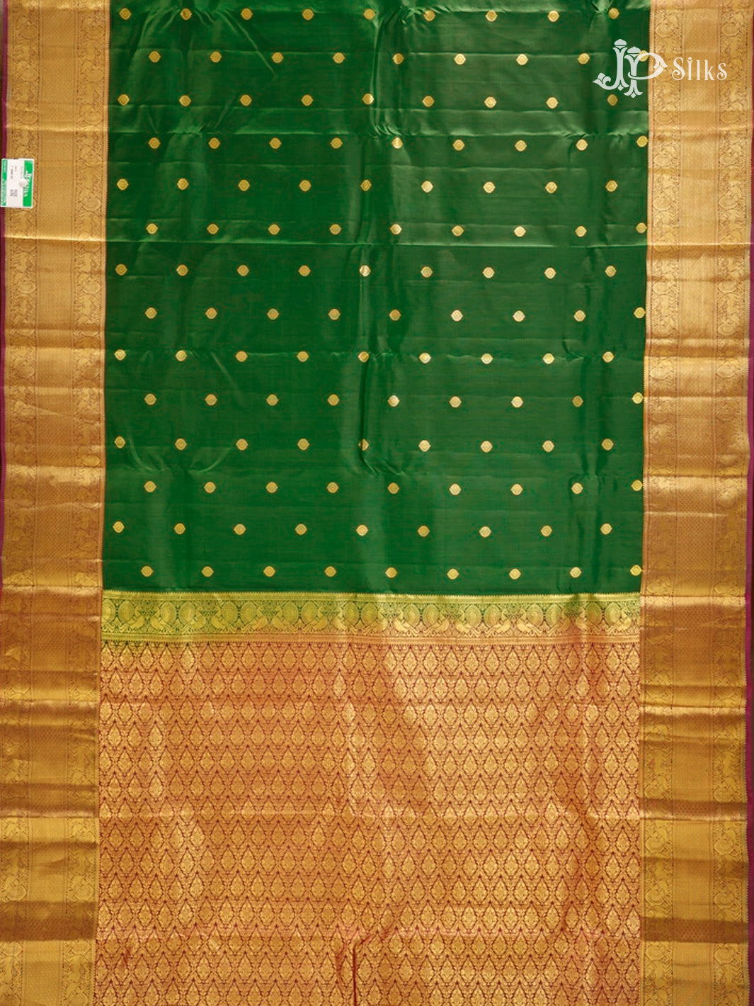 Green & Dark Magenta Pure Silk Mix Saree - G816-view-4