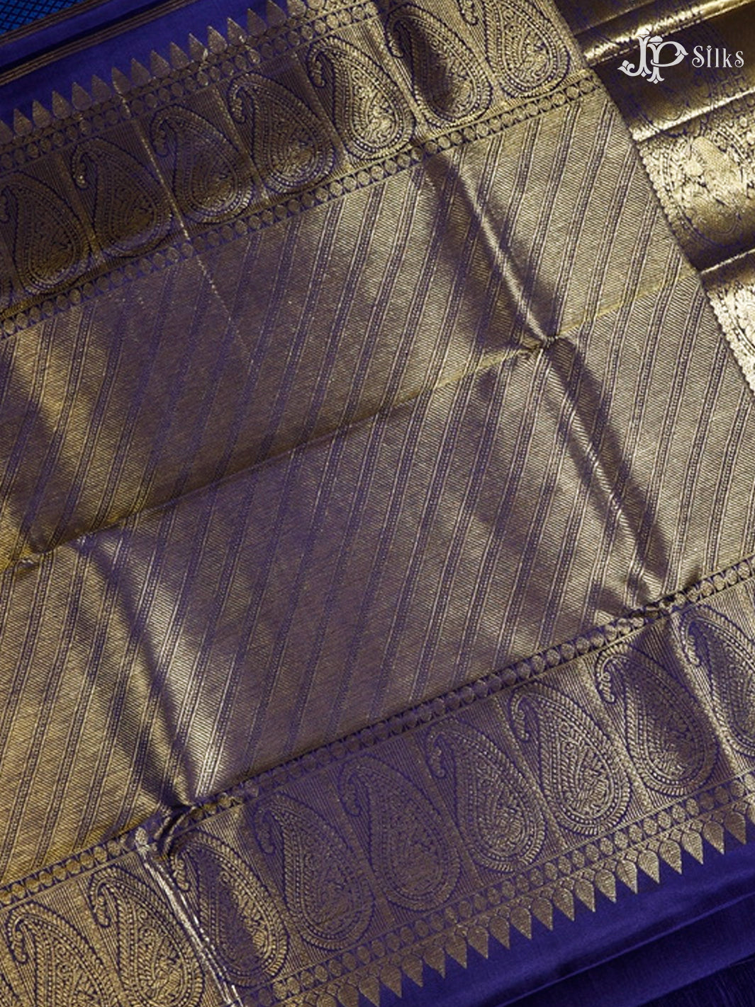 Navy blue & ink blue Kanchipuram Silk Saree - A2628-view6