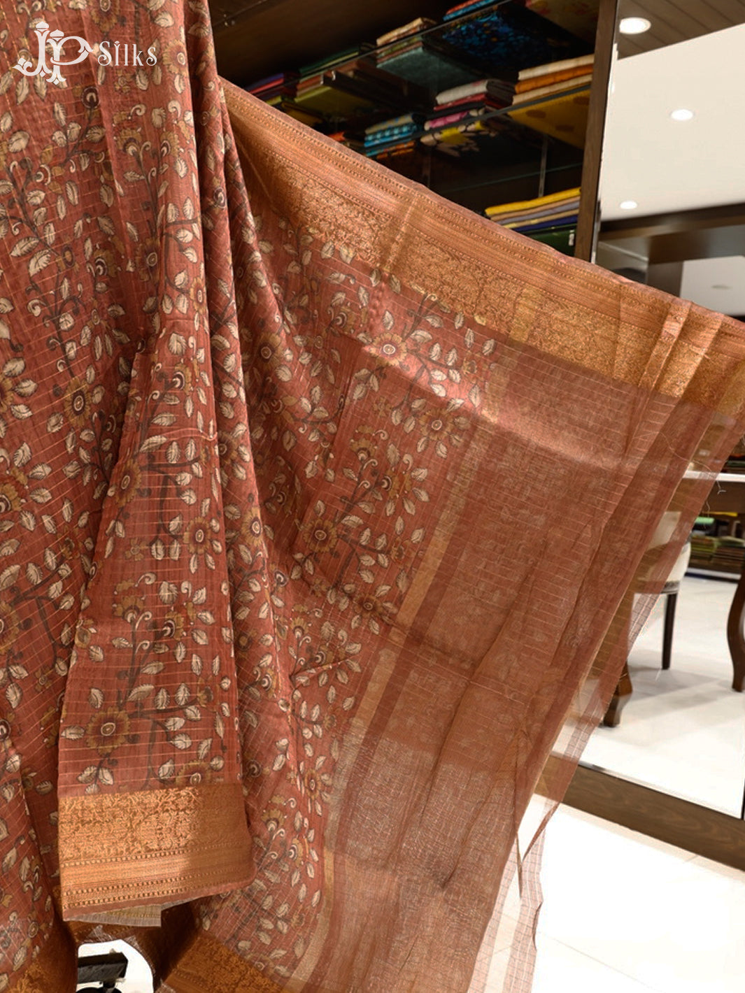 Brown Silk Mix Saree - E1643-view3