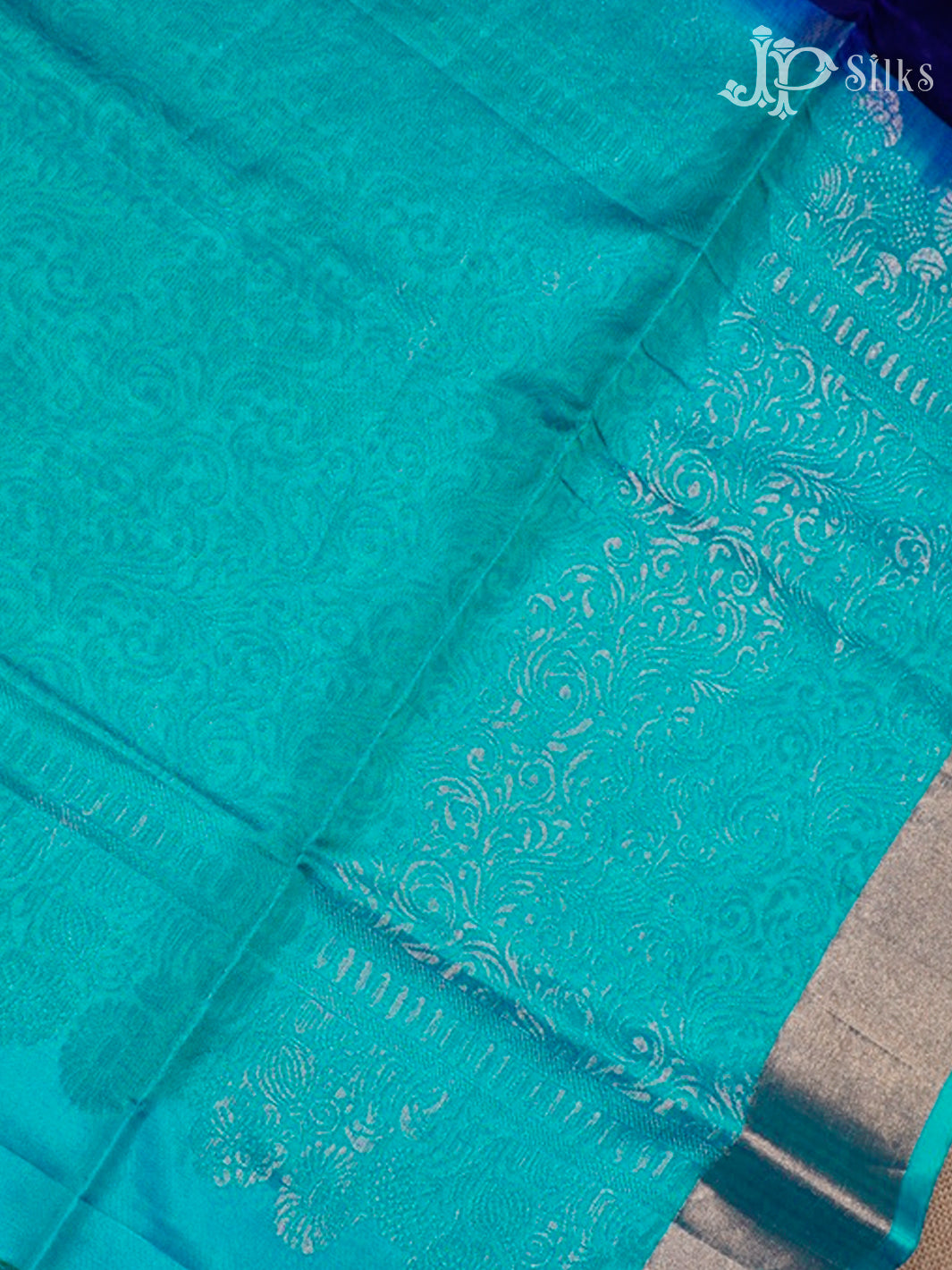 Ink & Electric Blue Soft Silk Saree - E5110-view5