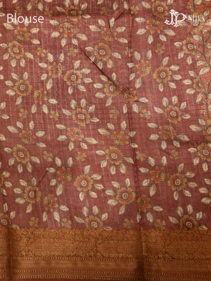 Brown Silk Mix Saree - E1643-view4