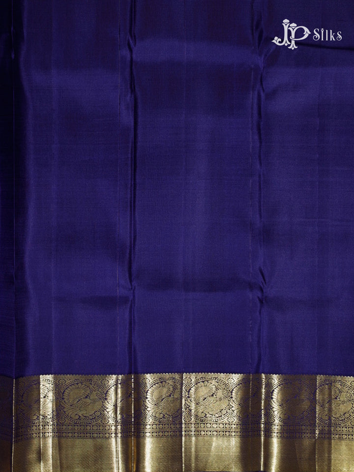 Navy blue & ink blue Kanchipuram Silk Saree - A2628-view7