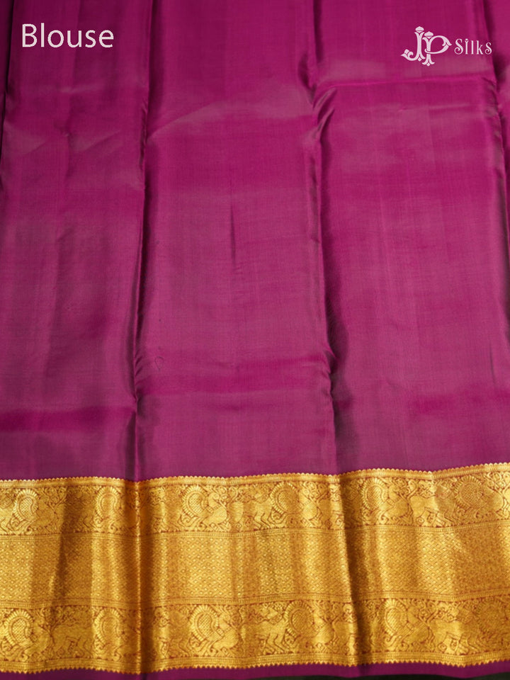Green & Dark Magenta Pure Silk Mix Saree - G816-view-7