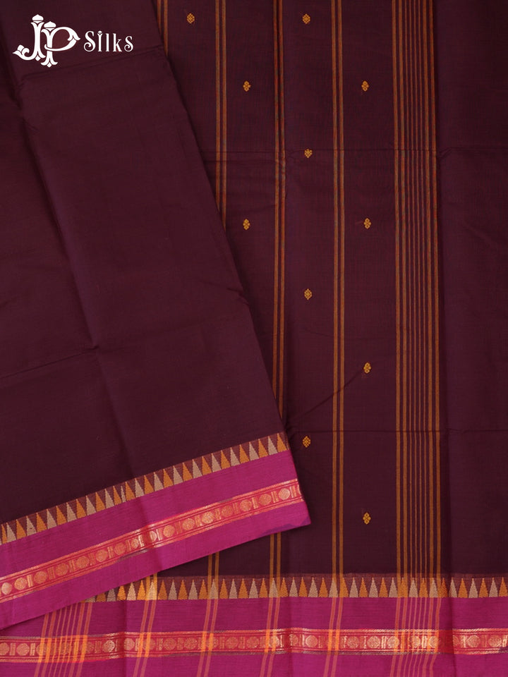 Dark Maroon Theni Cotton Saree - G897