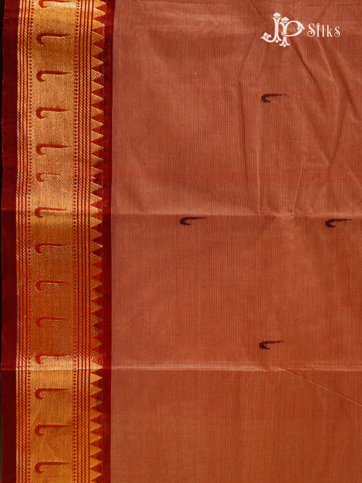 Clay Orange Theni Cotton Saree - G744- view3 