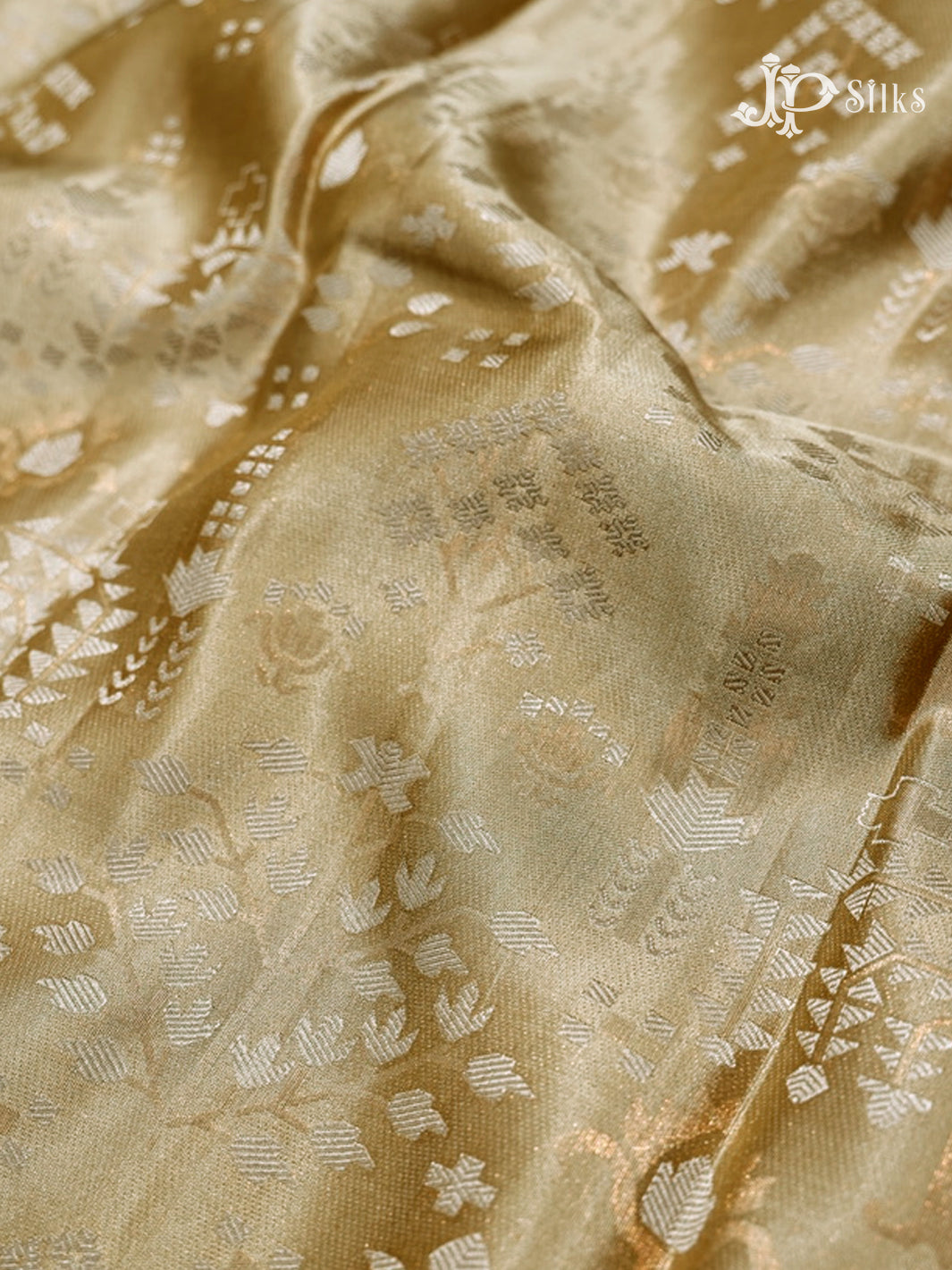 Beige & Falu Red Kanchipuram Silk Saree - D7249-view3