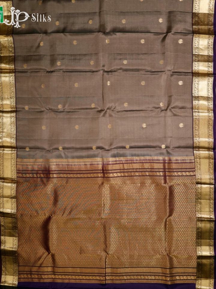 Light Brown & Deep Violet Pure Silk Mix Saree - G368-view5