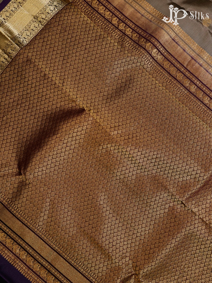 Light Brown & Deep Violet Pure Silk Mix Saree - G368-view6