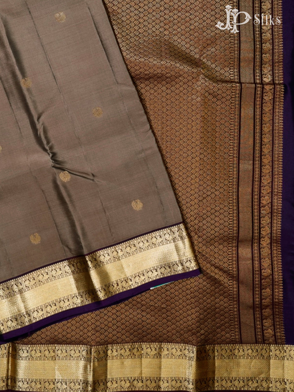 Light Brown & Deep Violet Pure Silk Mix Saree - G368-view2