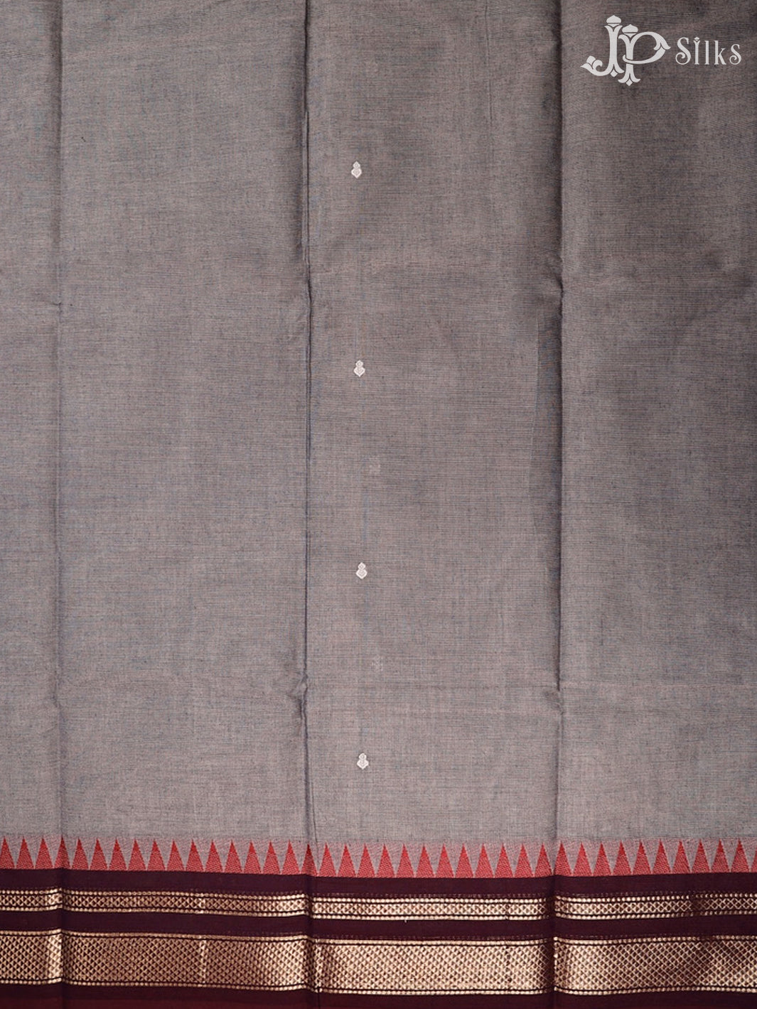 Grey And Brown Theni Cotton Saree - G78