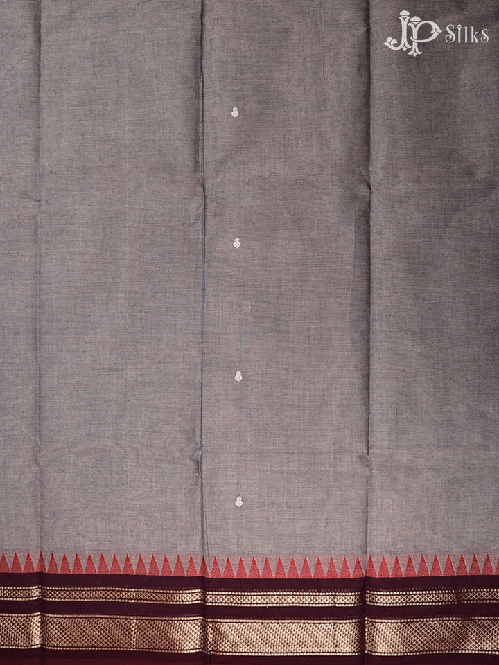 Grey And Brown Theni Cotton Saree - G78