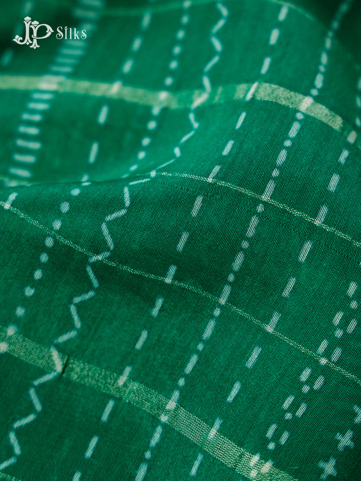 Green Semi Chanderi Saree - F2802