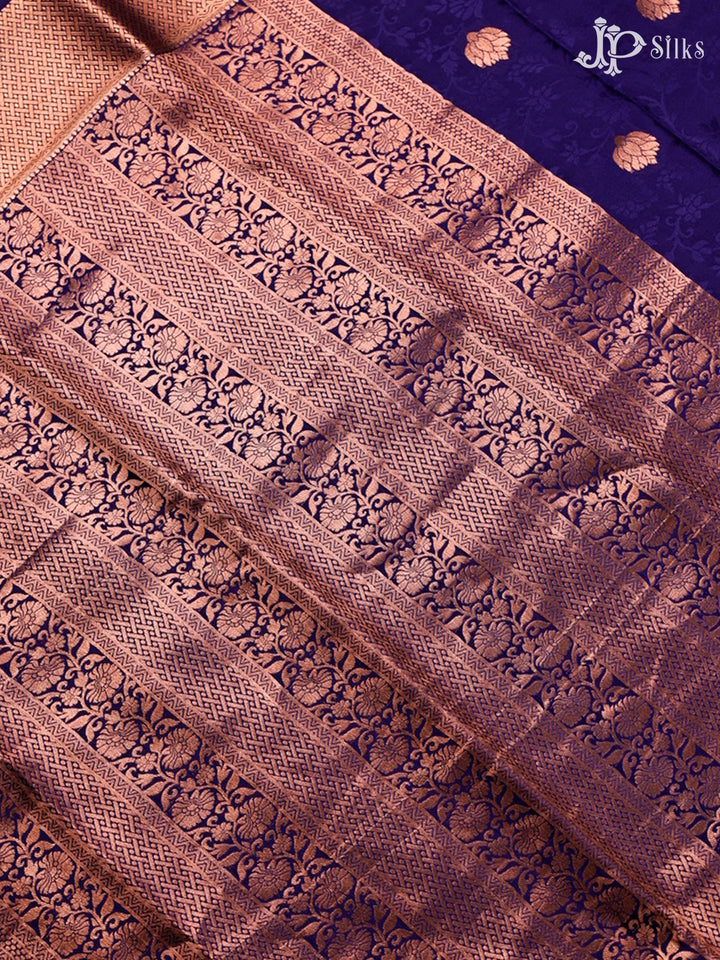 Dark Ink Blue Mysore Silk Saree - D4768
