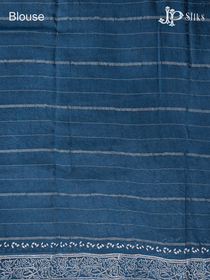 Teal Blue Semi Chanderi Saree - F2803