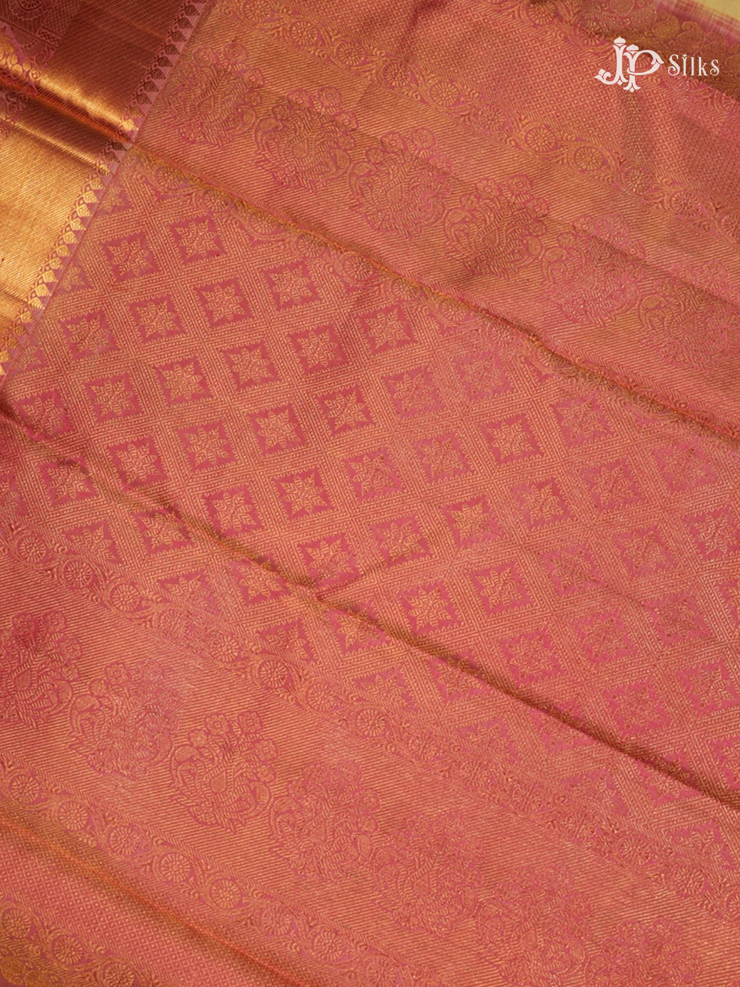 Cream & Light Pink Kanchipuram Silk Saree - D6748 - view5