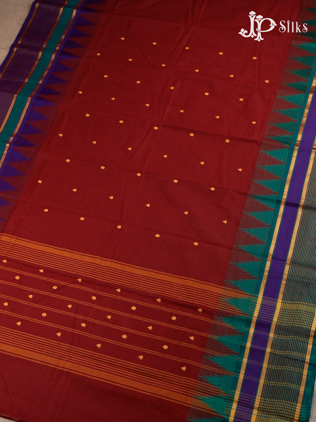 Maroon Theni Cotton Saree - G100