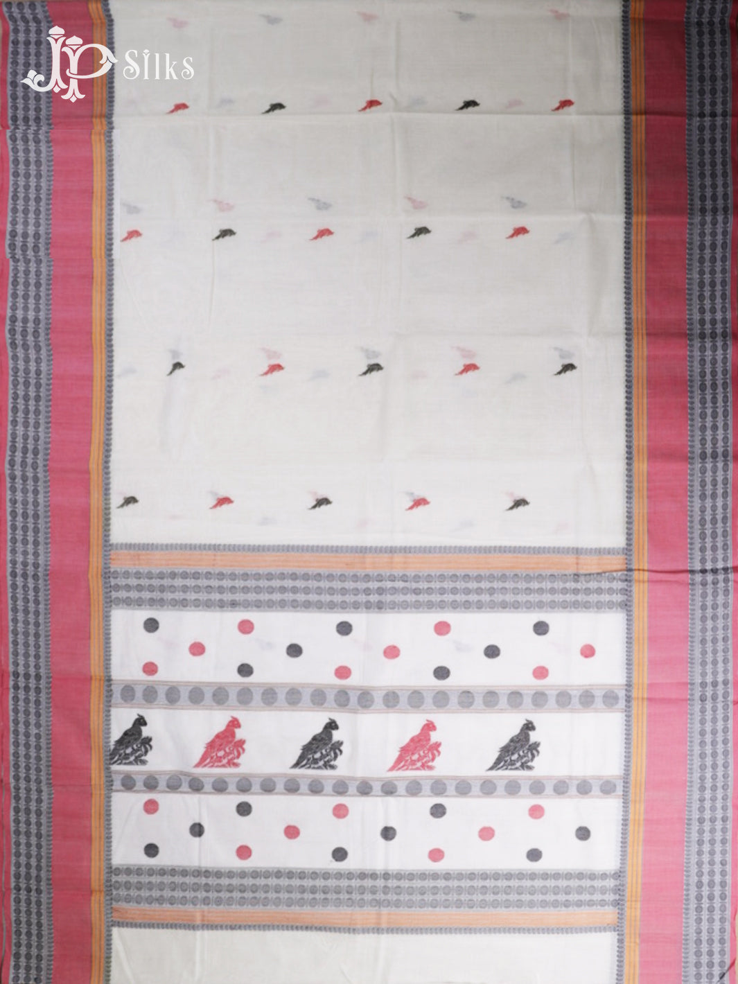 White Kanchi Cotton Saree - D9726-view5