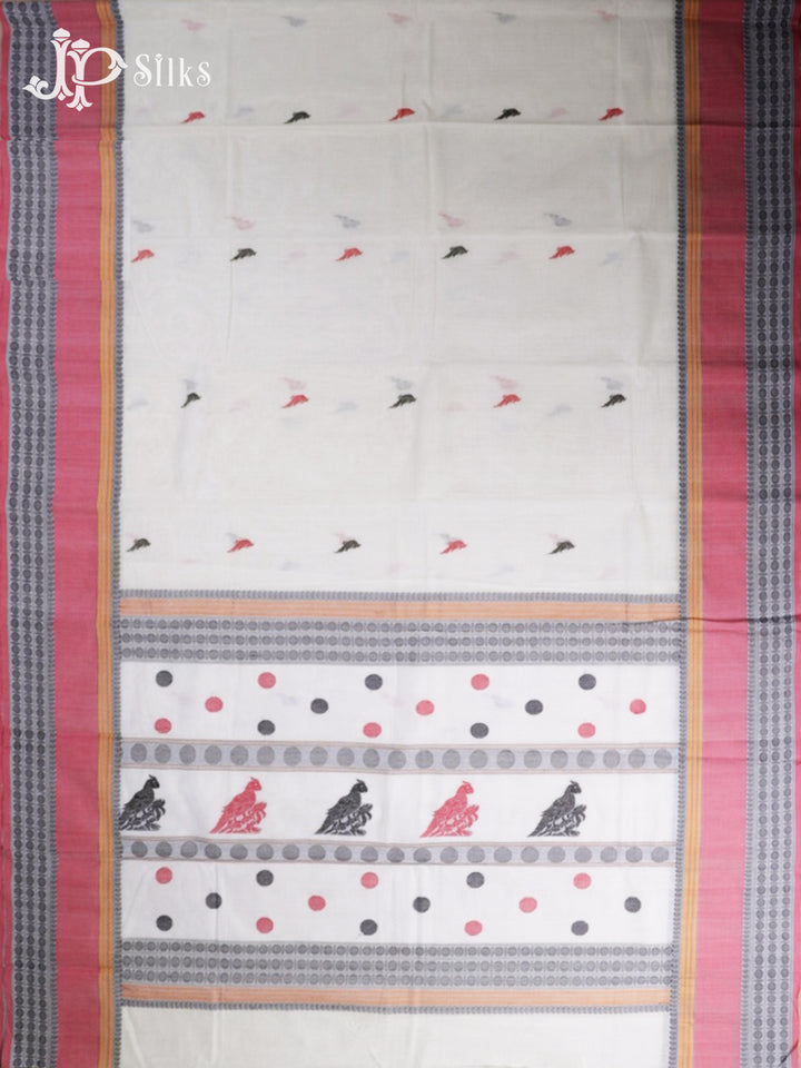 White Kanchi Cotton Saree - D9726-view5