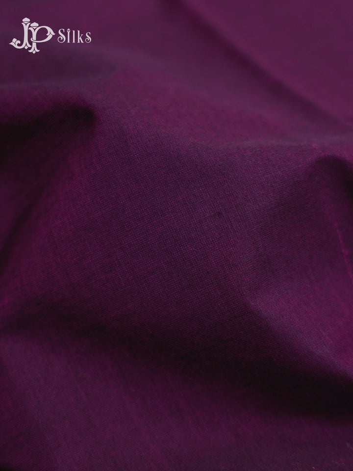 Dark Purple & Pink Arani Cotton Saree - D9623