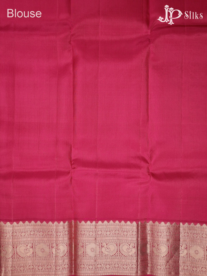 Bluish Grey And Pink Pure Silk Mixed Saree - F3562