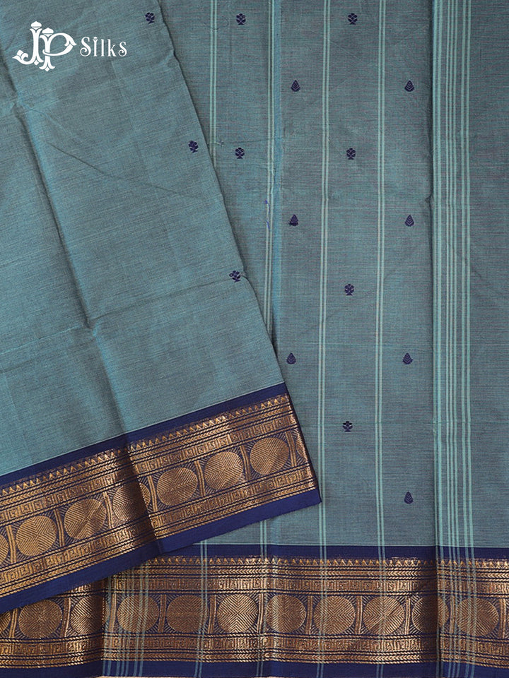Air Force Blue Theni Cotton Saree - G903