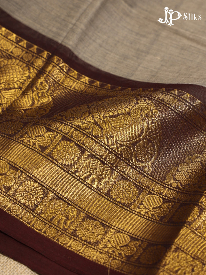 Cloud Grey Theni Cotton Saree - G884