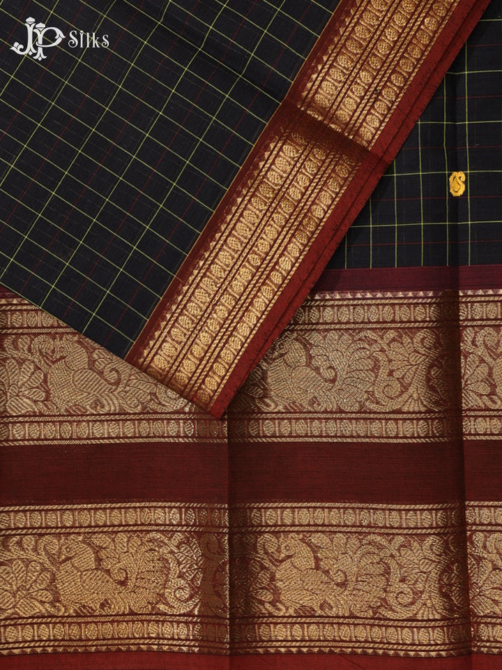 Black Theni Cotton Saree - G876