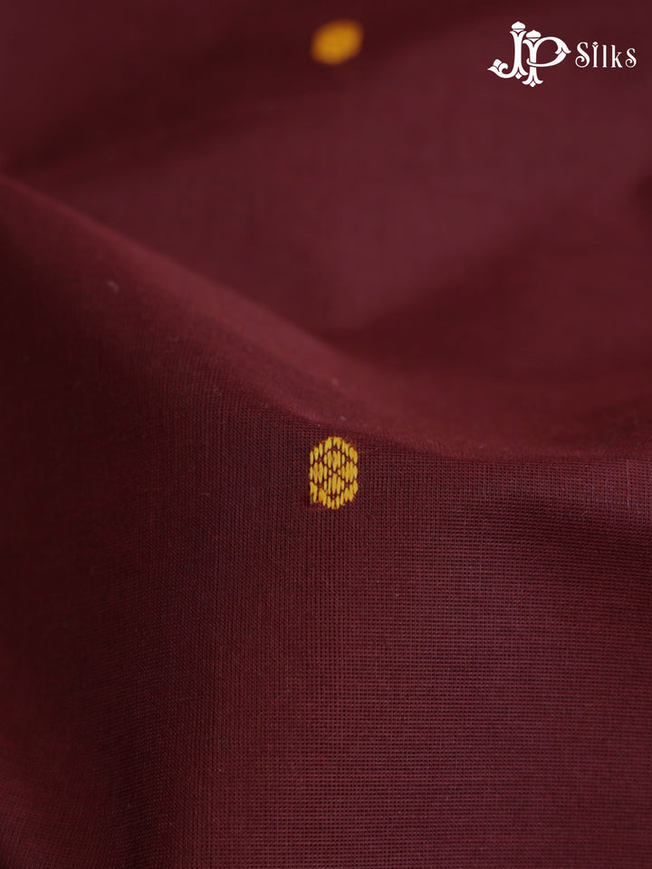 Maroon Theni Cotton Saree - G882