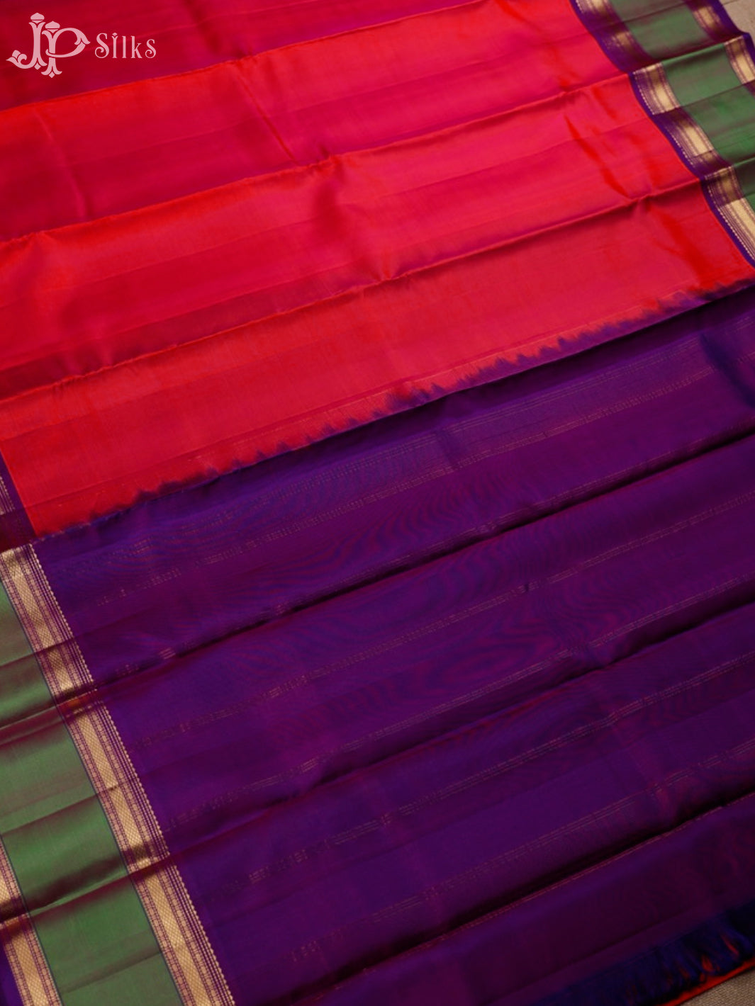 Reddish Pink And Purple Kanchipuram Silk Saree - F3467