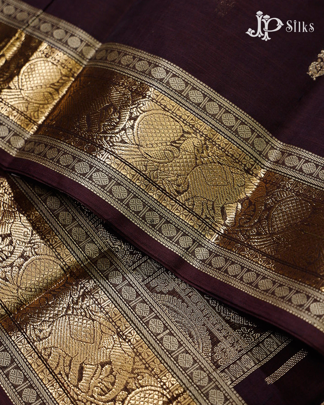 Dark Brown Kanchi Cotton Saree H29