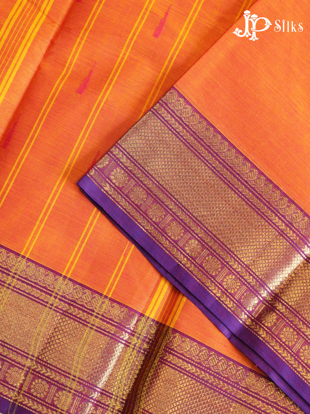 Sunset Orange Theni Cotton Saree - G883