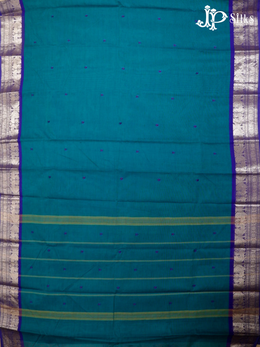 Peacock Green & Ink Blue Theni Cotton Saree - G755