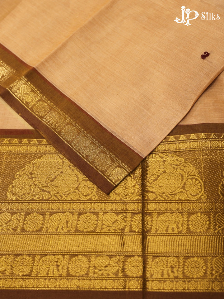 Wheat Beige Theni Cotton Saree - G885