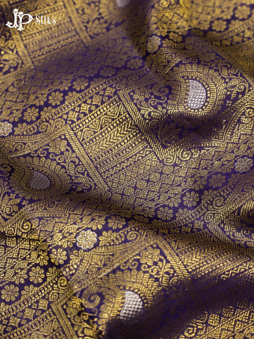 Navy Blue Kanchipuram Pure Silk Saree - E3613