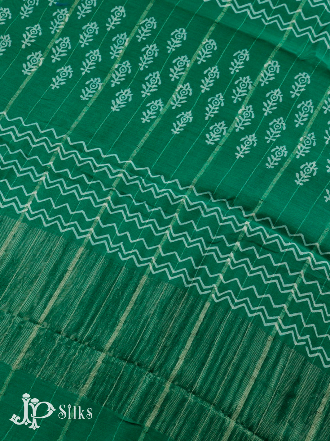 Green Semi Chanderi Saree - F2802