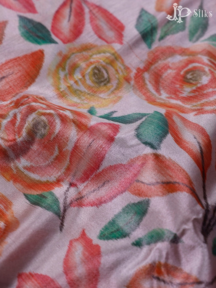 Light Baby Pink And Grey Art Silk Saree - F2918