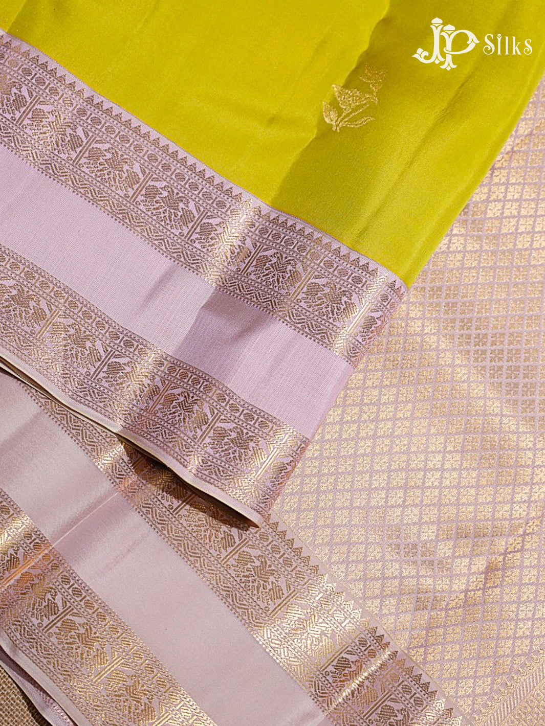 Lemon Yellow and Baby Pink Silk Mix Saree - H22