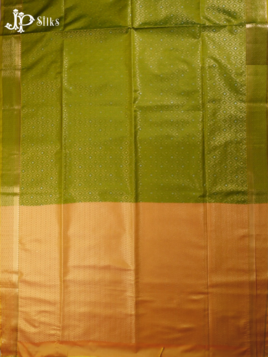 Green & Light Orange Semi Soft Silk Saree - F3585- view5