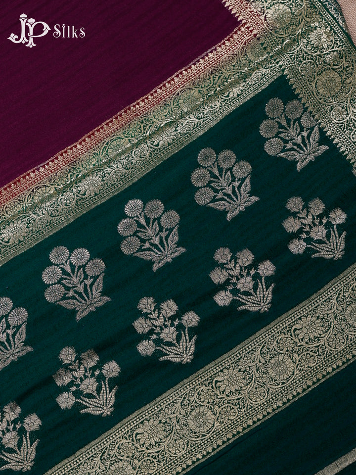 Maroon Semi Khaddi Georgette Saree - G496-view6