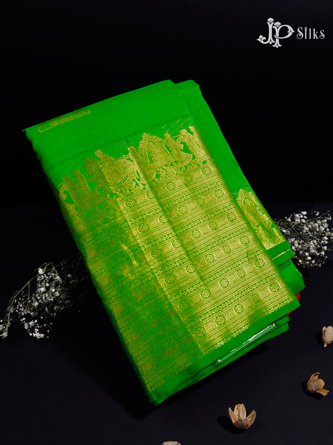 Green Kanchipuram Silk Saree - F2326-view1