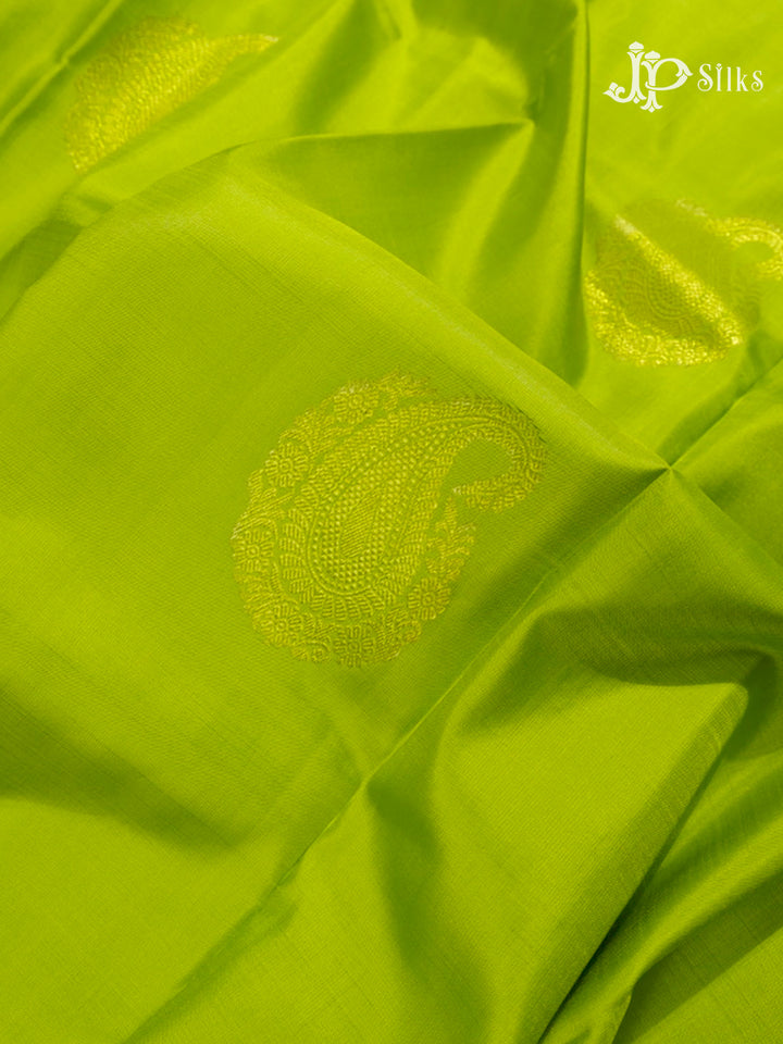 Light Green & Reddish Pink Kanchipuram Silk Saree - A1119-view3