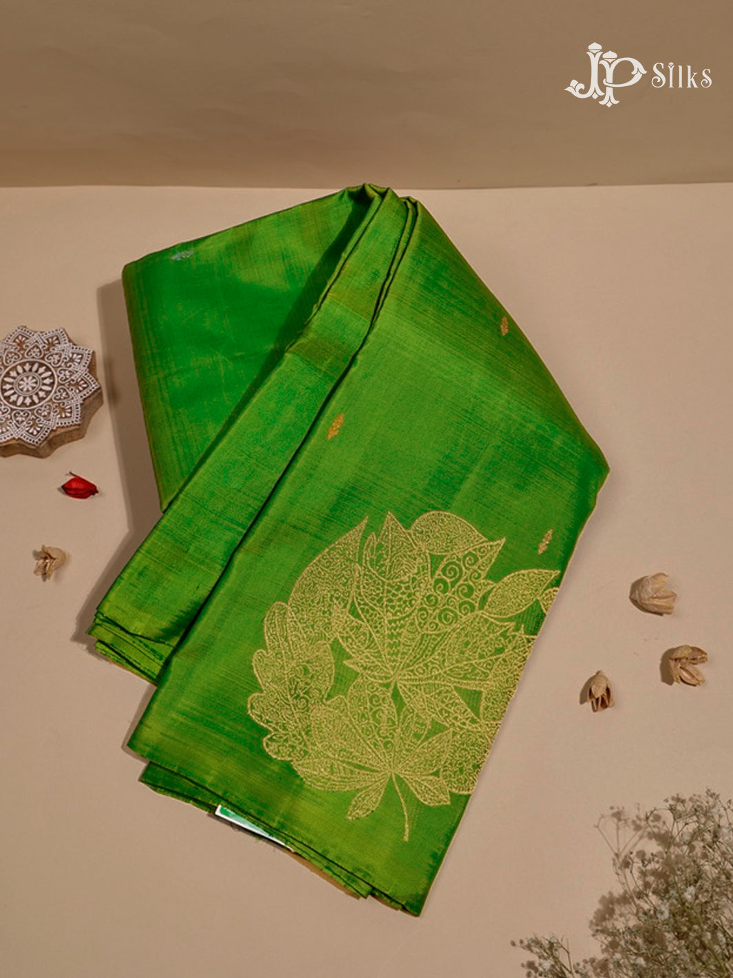 light green Kanchipuram Silk Saree - A12940-view1