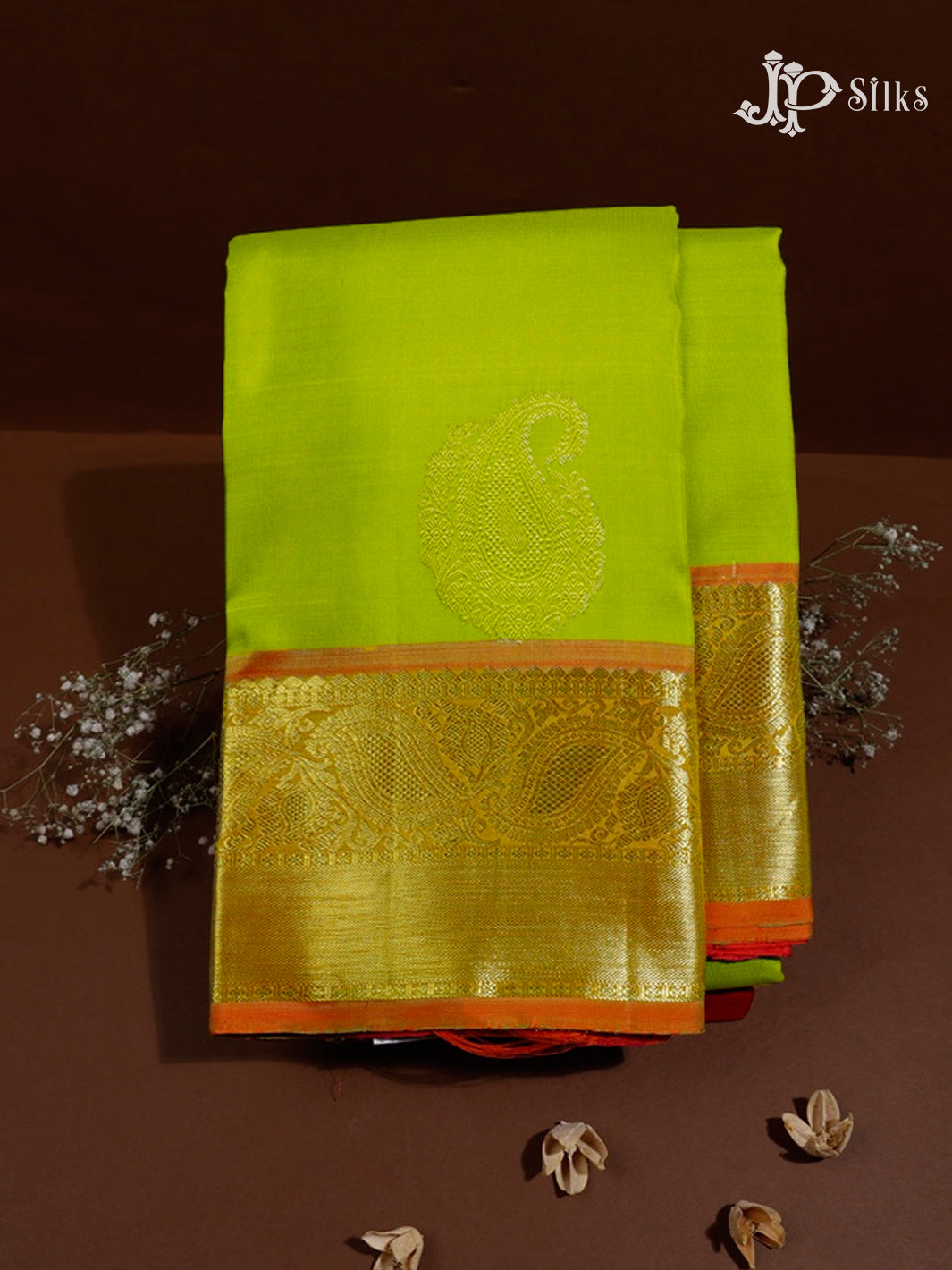 Light Green & Reddish Pink Kanchipuram Silk Saree - A1119-view1