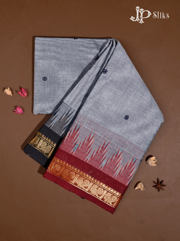 Grey Theni Cotton Saree - G746-view1