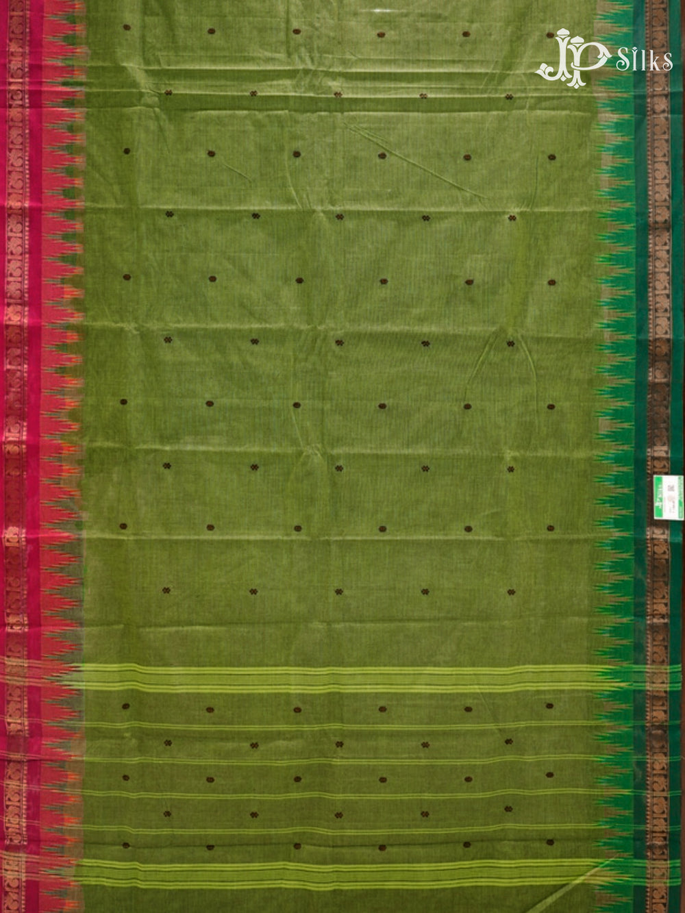 Leaf Green Theni Cotton Saree - G753-view2