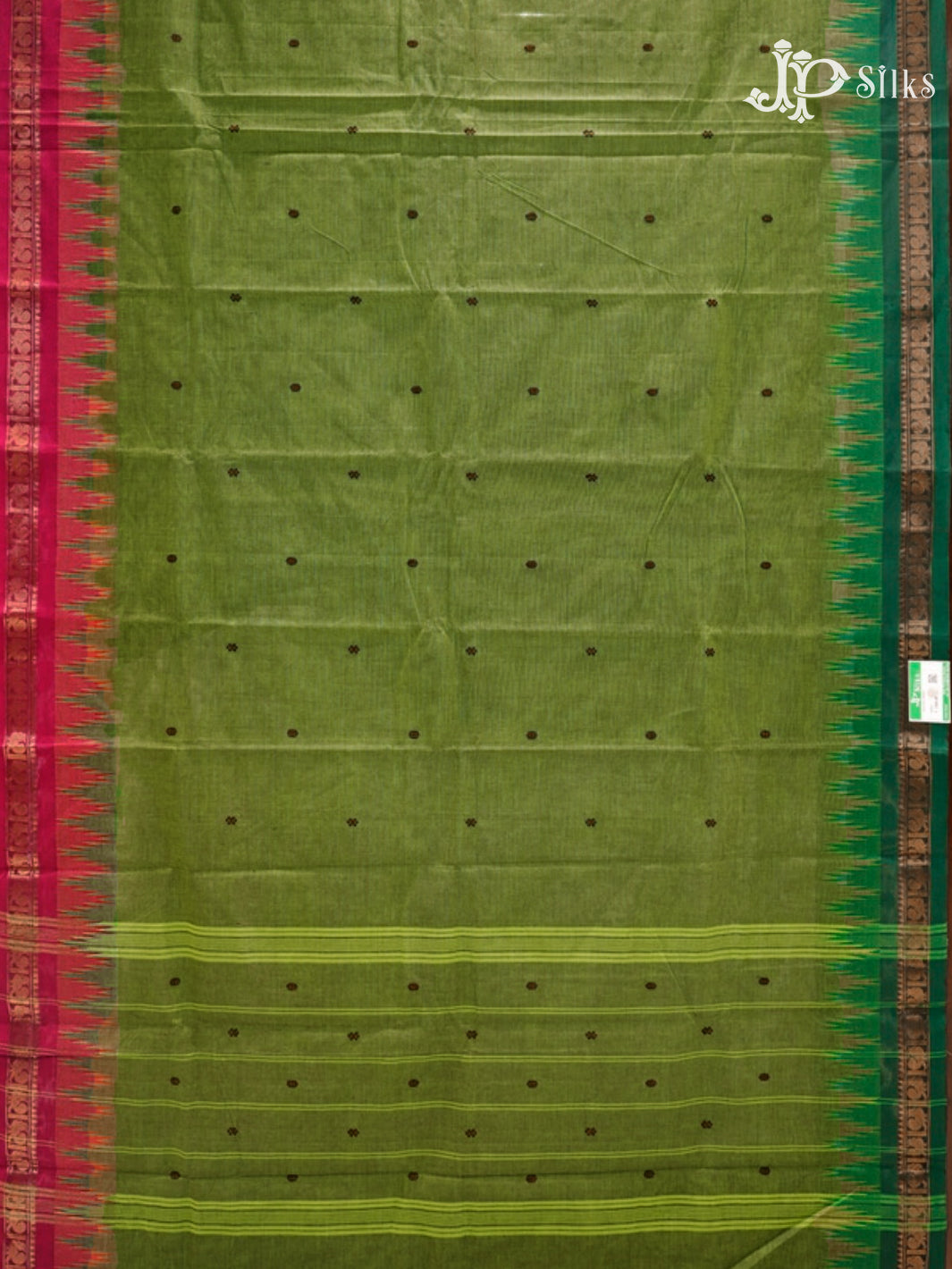 Leaf Green Theni Cotton Saree - G753-view2