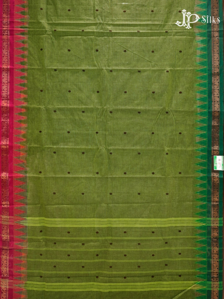 Leaf Green Theni Cotton Saree - G753-view2