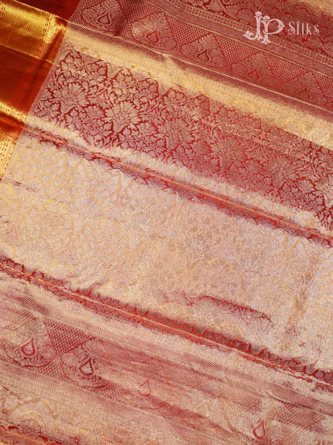 Light Green & Red Kanchipuram Silk Saree - D1027-view5