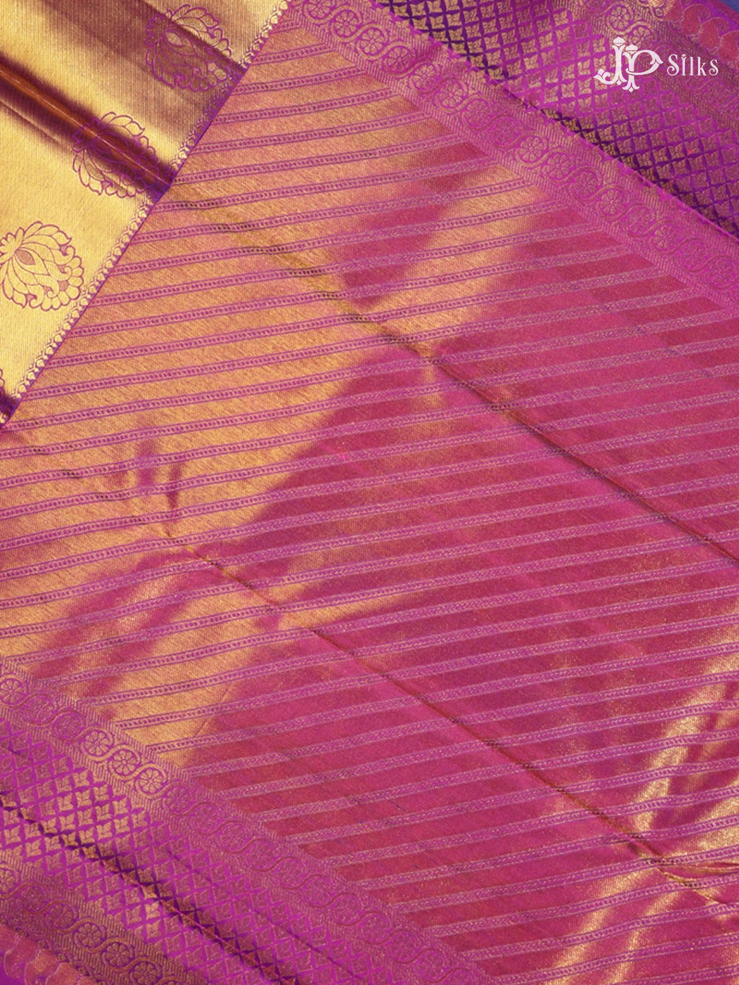 Peacock Green & Purple Kanchipuram Silk Saree - D7925-view5