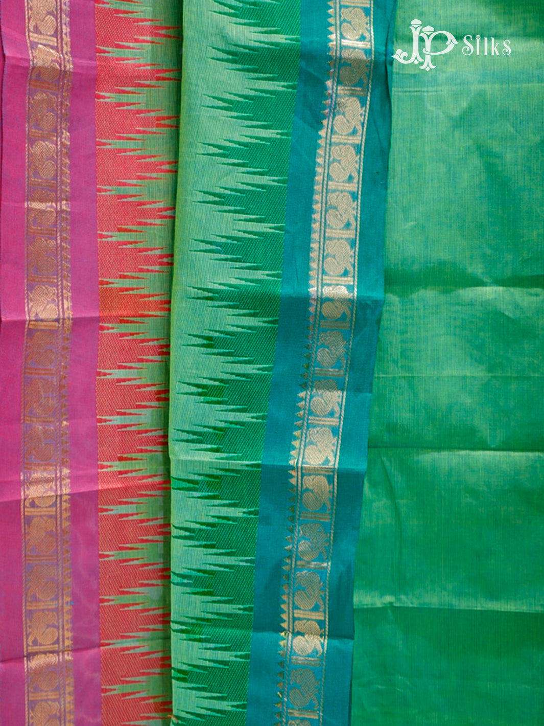 Light Green Theni Cotton Saree - G749-view3